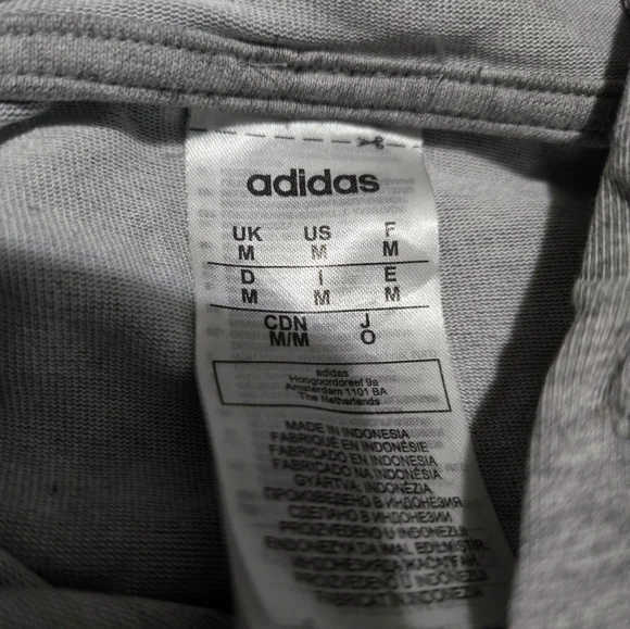Medium Adidas Men's Heather Gray Hooded Pullover. - Picture 8 of 9